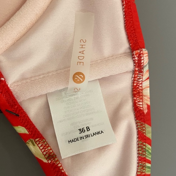 Shade & Shore Red Floral Bikini Top-NWT - Picture 4 of 6